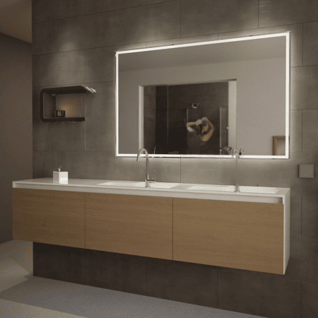 Smart Light Mirror with Touch Sensor - Frameless LED Bathroom Mirror with Anti-Fog
