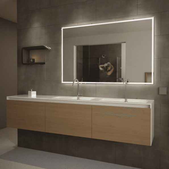 Smart Light Mirror with Touch Sensor - Frameless LED Bathroom Mirror with Anti-Fog