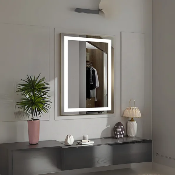 Modern Interior Light Mirror - Decorative LED Wall Mirror with Adjustable Lighting