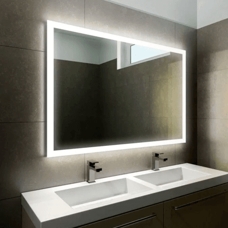 Halo Wide LED Light Mirror – Ultra-Thin Dimmable Vanity Mirror with Touch Control