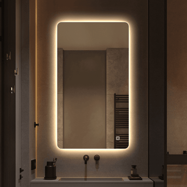 Living room lighted LED mirror