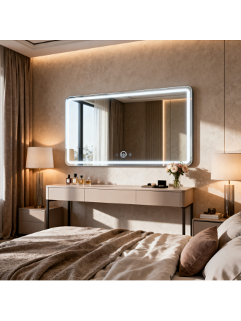 Luxury Bedroom Vanity with Smart LED Mirror Design