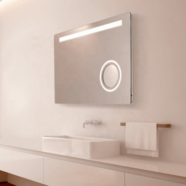 Modern Lighted Bathroom Mirror - Wall Mounted LED Mirror with Anti-Fog & Touch Control