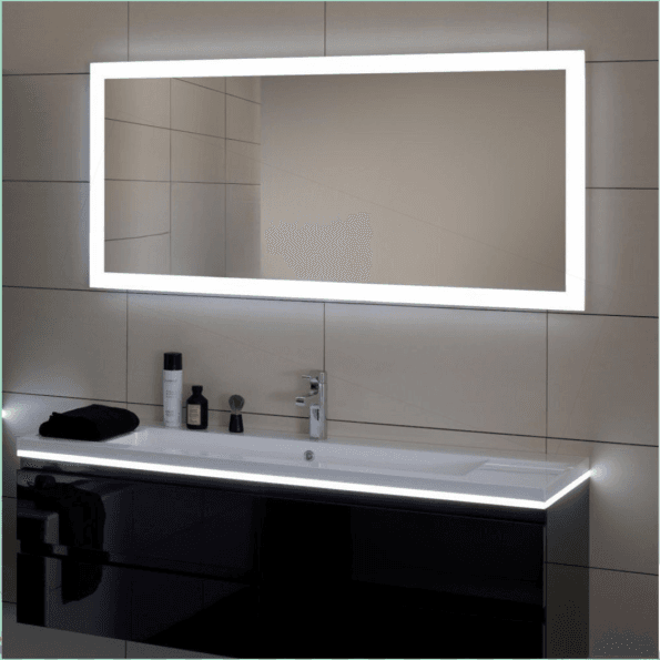 Smart Light Mirror with Touch Sensor - Frameless LED Bathroom Mirror with Anti-Fog