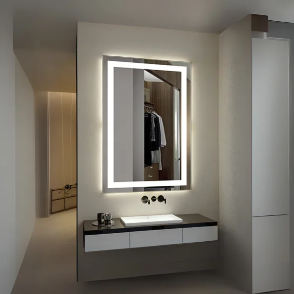 Modern Interior Light Mirror - Decorative LED Wall Mirror with Adjustable Lighting
