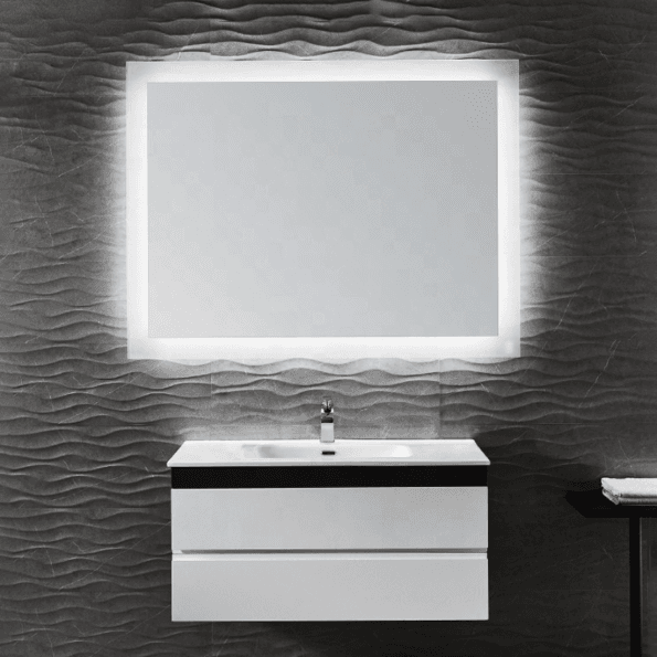 Halo Wide LED Light Mirror – Ultra-Thin Dimmable Vanity Mirror with Touch Control