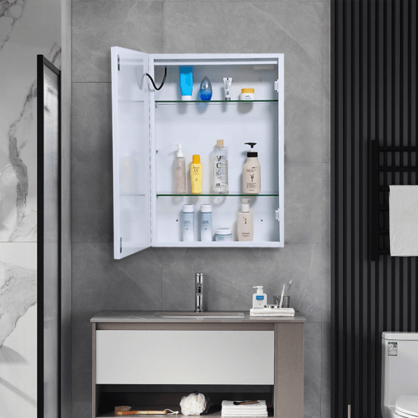 Ambient Demister Cabinet Lighted LED Mirror – Smart Bathroom Mirror (SS/MS Cabinet, 16M Colors, Anti-Fog, White/Black Options)