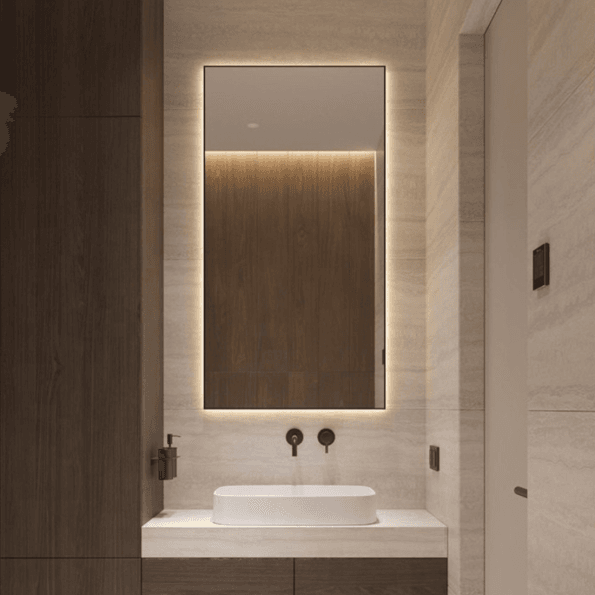 Living room lighted LED mirror