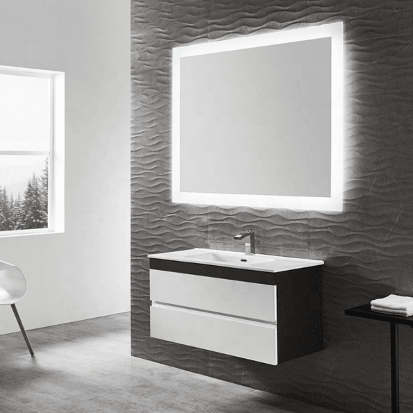 Halo Wide LED Light Mirror – Ultra-Thin Dimmable Vanity Mirror with Touch Control