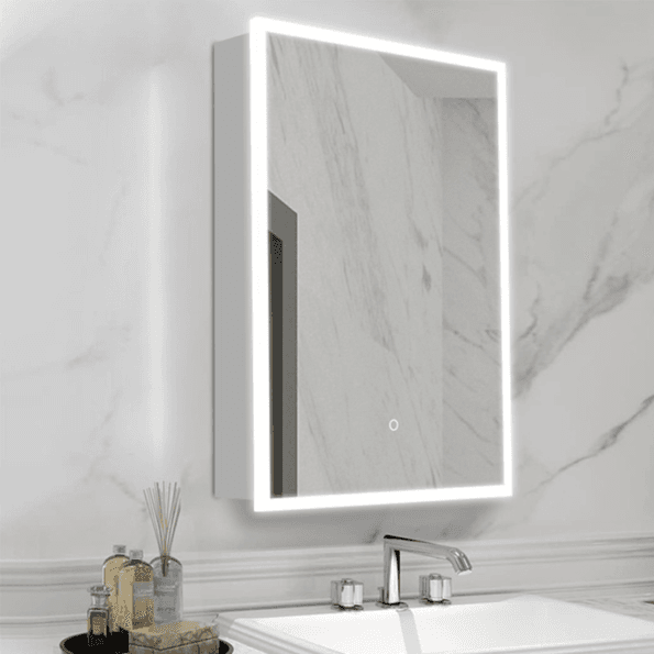 Smart Cabinet Light Mirror - LED Bathroom Mirror with Storage & Touch Control