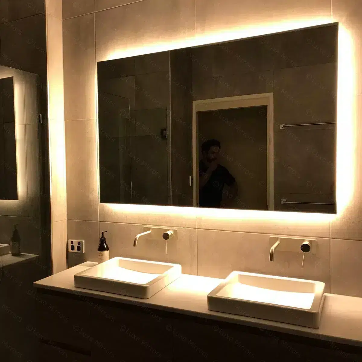 Rear Soft Glow LED Backlit Bathroom Mirror3