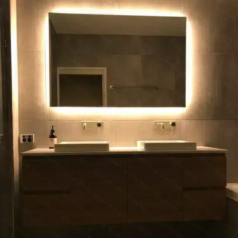 Rear Soft Glow LED Backlit Bathroom Mirror4