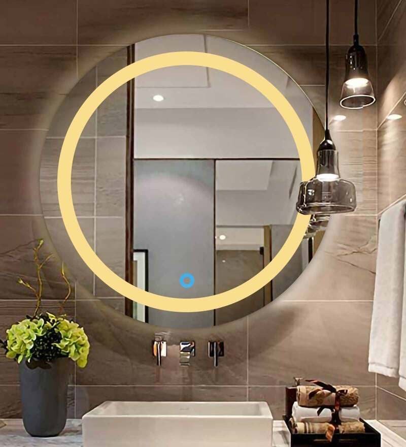 led mirror india Basin Mirrors with modern touch control