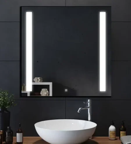 Square Designed 2 led mirror india 