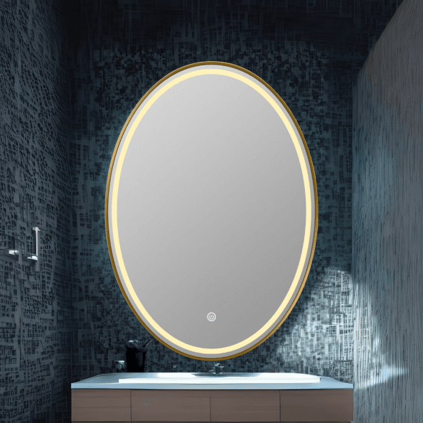 Premium Oval LED Bathroom Mirror – Smart Mirror with Defogger, Bluetooth & Custom Lighting