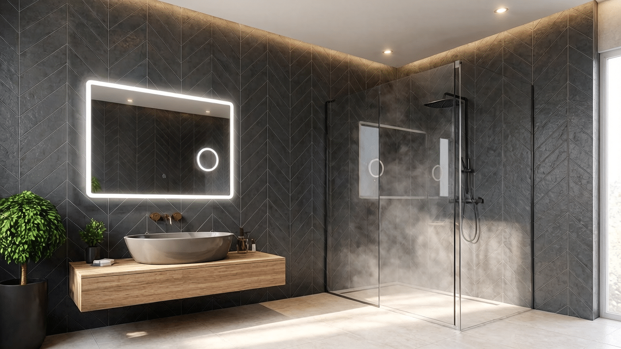 Modern LED Vanity Mirror with Bright Border Lighting