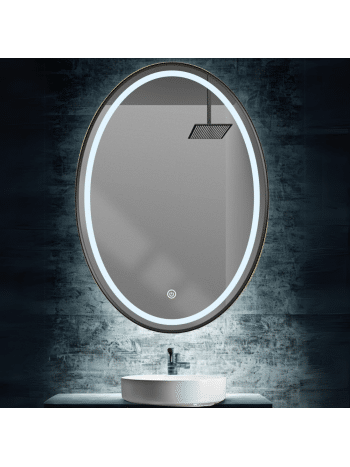 Premium Oval LED Bathroom Mirror – Smart Mirror with Defogger, Bluetooth & Custom Lighting