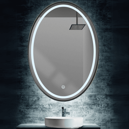 Premium Oval LED Bathroom Mirror – Smart Mirror with Defogger, Bluetooth & Custom Lighting