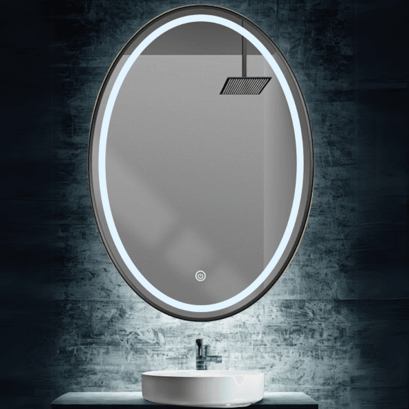 Premium Oval LED Bathroom Mirror – Smart Mirror with Defogger, Bluetooth & Custom Lighting