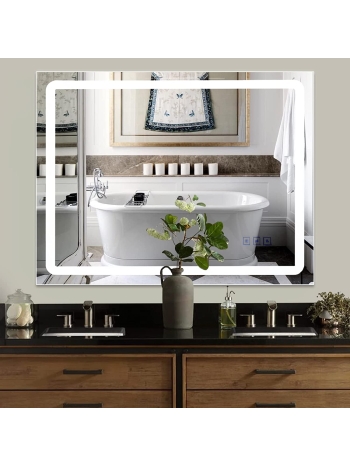 Led Lighted Bathroom Mirror Dimming Bathroom Vanity Mirror Touch Switch, Memory Function, Defogger, Wall Mirror with Lights .1WE