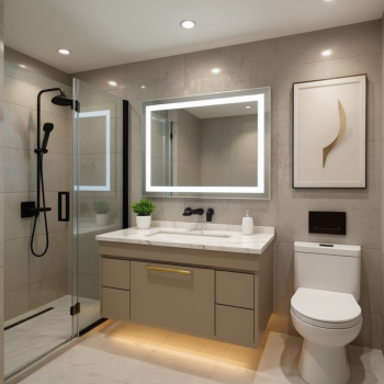 24×42 Inches Rectangular LED Mirror with Defogger 4