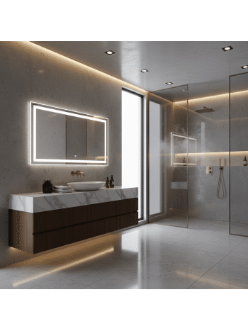 Luxury Rectangular LED Vanity Mirror for Bathroom