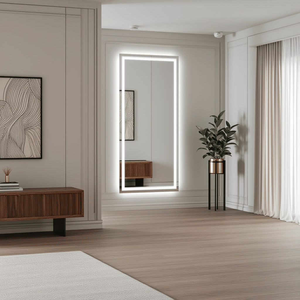 Luxury Full-Length LED Dressing Mirror for Walk-in Wardrobe
