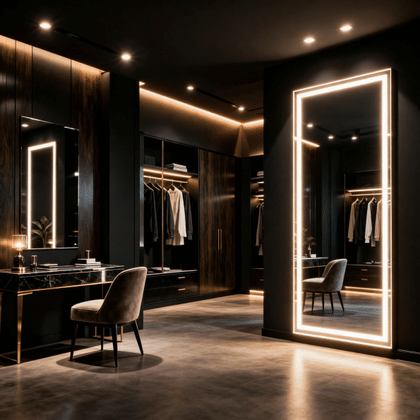 Luxury Full-Length LED Dressing Mirror for Walk-in Wardrobe