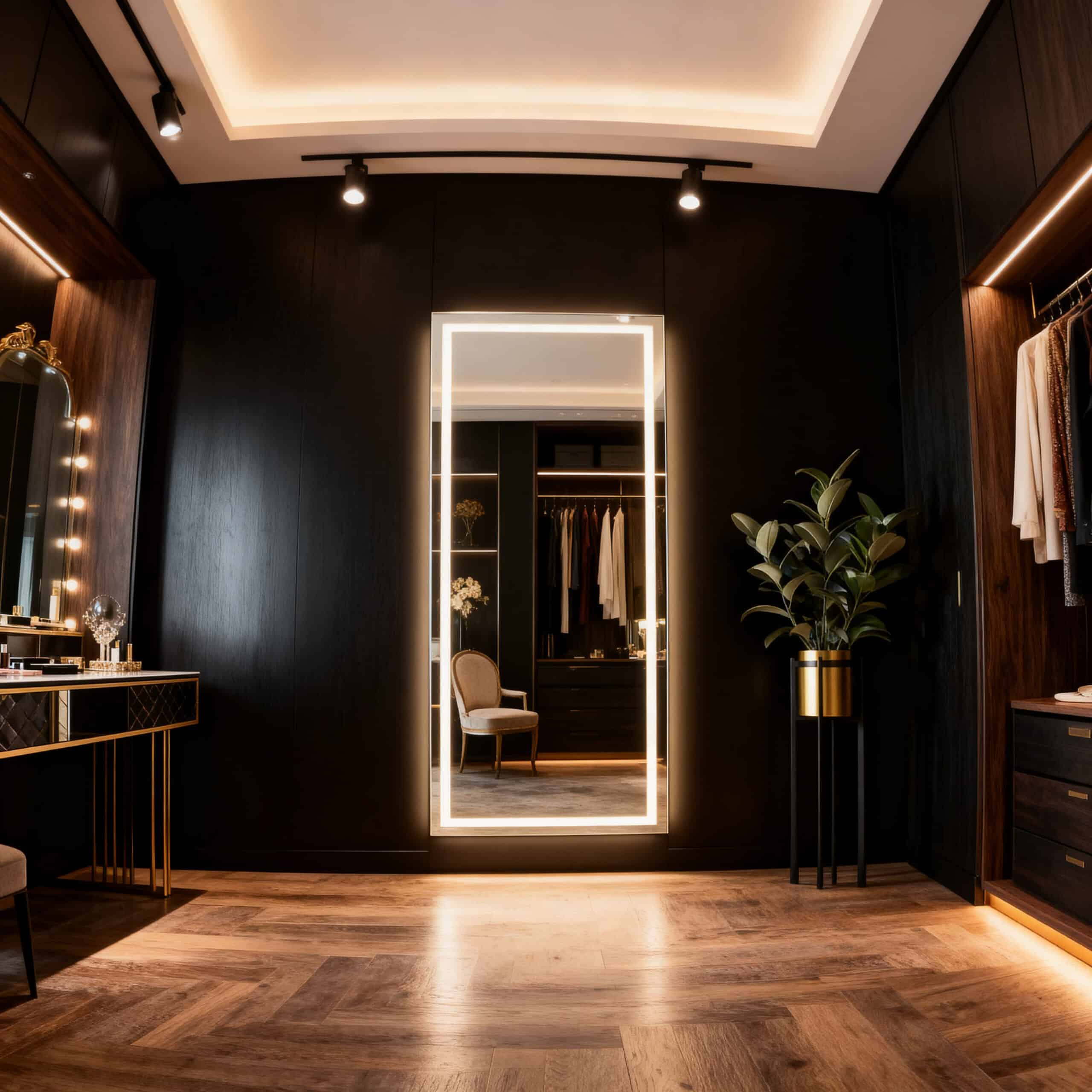 Luxury Full-Length LED Dressing Mirror for Walk-in Wardrobe