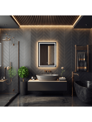 Luxury Wall-Mounted LED Mirror for Contemporary Bathroom Design