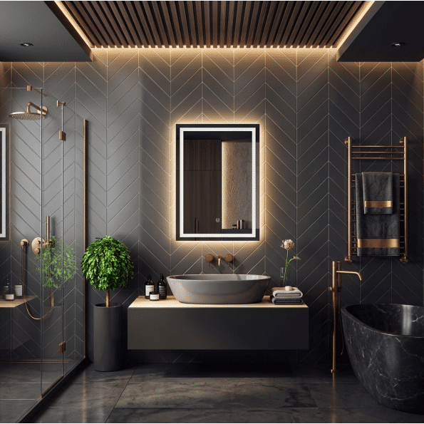 Luxury Wall-Mounted LED Mirror for Contemporary Bathroom Design