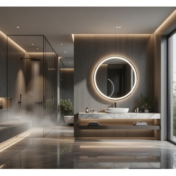 Premium Round LED Mirror with Soft Glow Lighting