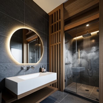 Minimalist Round LED Mirror for Luxury Interiors