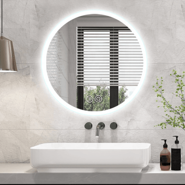 Modern LED Bathroom Mirror with Lights – Frameless Anti-Fog Vanity Mirror (Touch Control, 3 Color Modes, IP44 Waterproof)