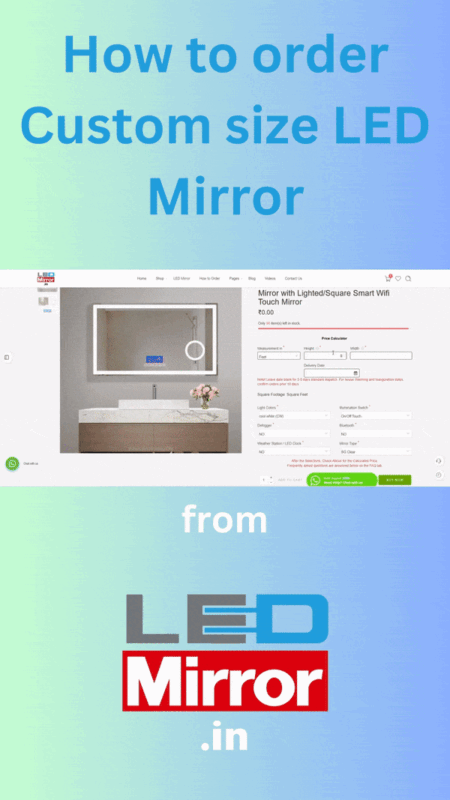 How to order Custom size LED Mirror online