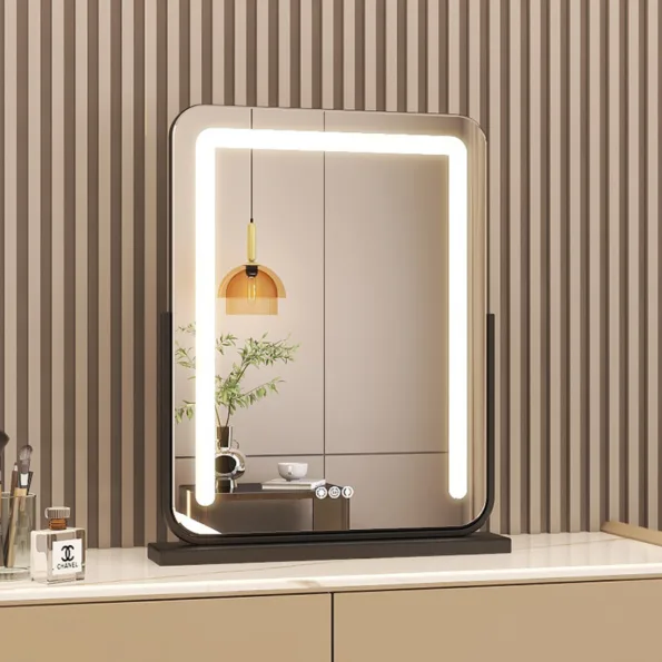 Hollywood Vanity Mirror with Multi-Color LED Lights – Touch Sensor, Dimmable & Rotatable