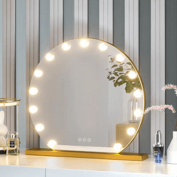 Professional Desktop Hollywood Vanity Mirror with Multi-Color LED Lights & Touch Control