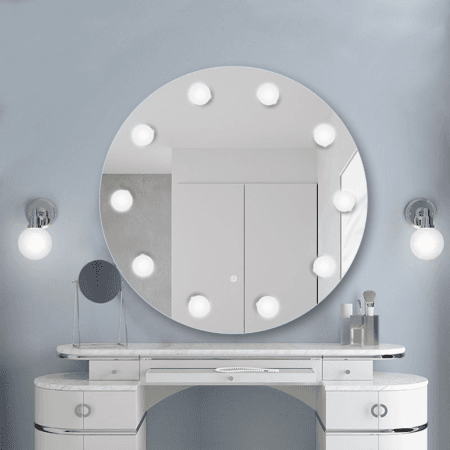 LM-321J Wall-Mounted Hollywood Vanity Mirror with LED Lights - 40" Professional Makeup Mirror (Dimmable, 3 Colors)