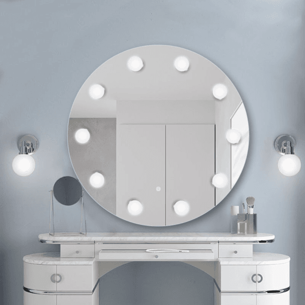 LM-321J Wall-Mounted Hollywood Vanity Mirror with LED Lights - 40" Professional Makeup Mirror (Dimmable, 3 Colors)