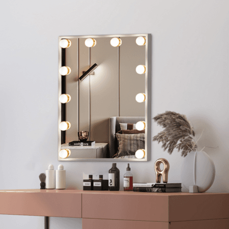 LM-314D Wall-Mounted Hollywood Vanity Mirror with LED Lights & Bluetooth Speaker - 32" Professional Makeup Mirror