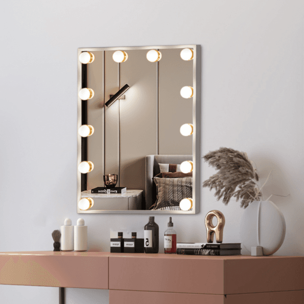 LM-314D Wall-Mounted Hollywood Vanity Mirror with LED Lights & Bluetooth Speaker - 32" Professional Makeup Mirror