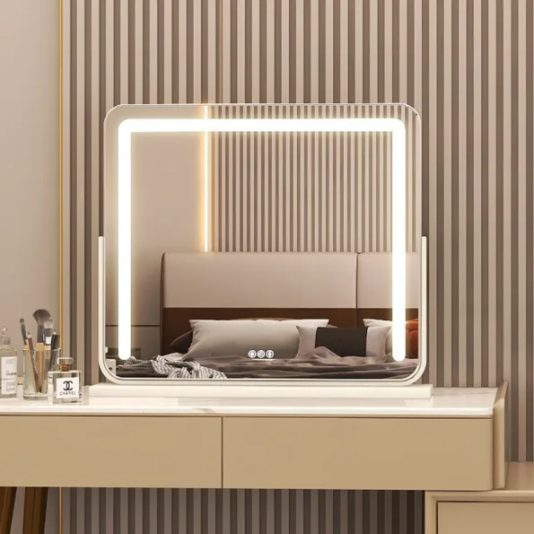 Hollywood Vanity Mirror with Multi-Color LED Lights – Touch Sensor, Dimmable & Rotatable
