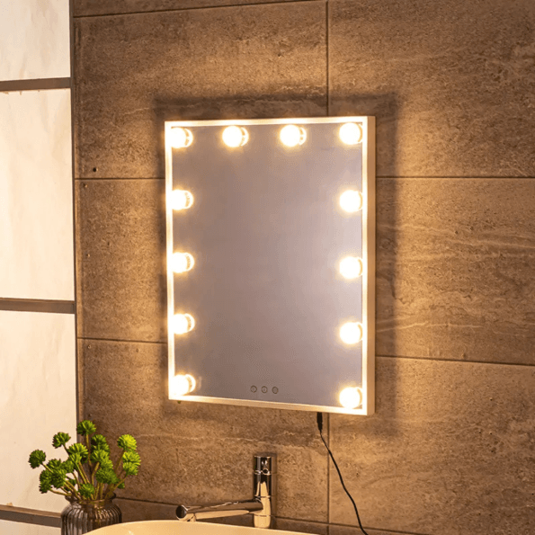 LM-328W Wall-Mounted Hollywood Mirror with LED Lights - 36" Professional Makeup Mirror (Dimmable, 3 Colors)