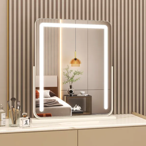 Hollywood Vanity Mirror with Multi-Color LED Lights – Touch Sensor, Dimmable & Rotatable