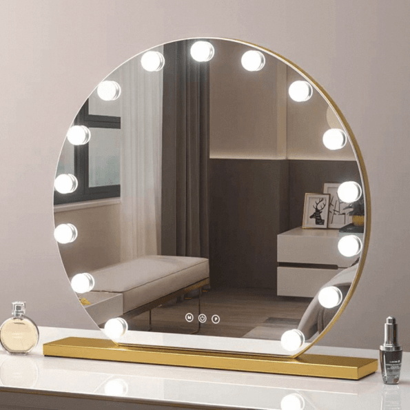 Professional Desktop Hollywood Vanity Mirror with Multi-Color LED Lights & Touch Control