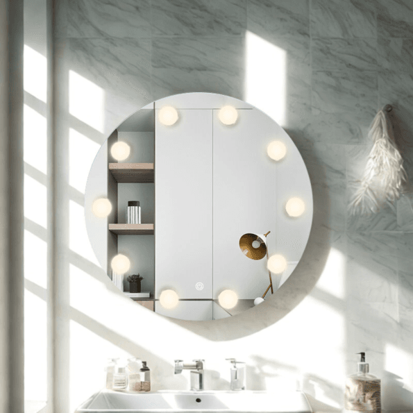LM-321J Wall-Mounted Hollywood Vanity Mirror with LED Lights - 40" Professional Makeup Mirror (Dimmable, 3 Colors)