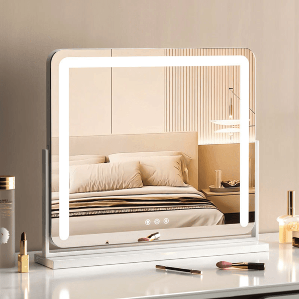 Hollywood Vanity Mirror with Multi-Color LED Lights – Touch Sensor, Dimmable & Rotatable