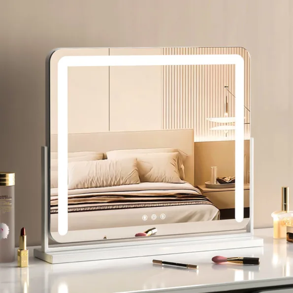 Hollywood Vanity Mirror with Multi-Color LED Lights – Touch Sensor, Dimmable & Rotatable