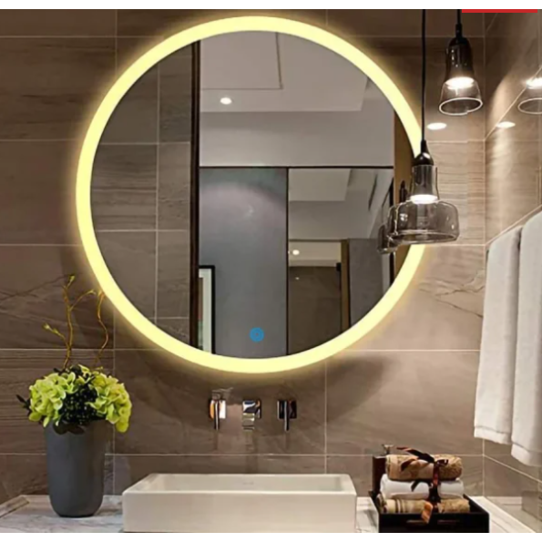 circle acrylic edge frame led mirror 3