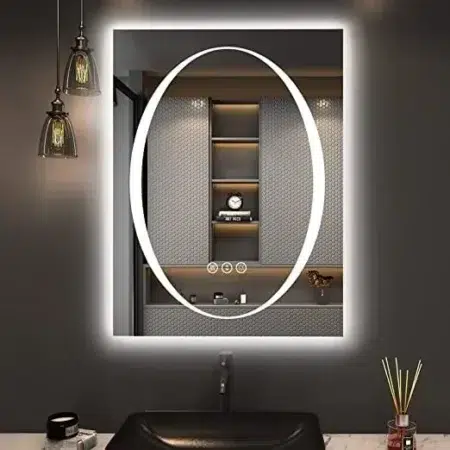 Wall-mounted LED light mirrors for modern homes and bathrooms.